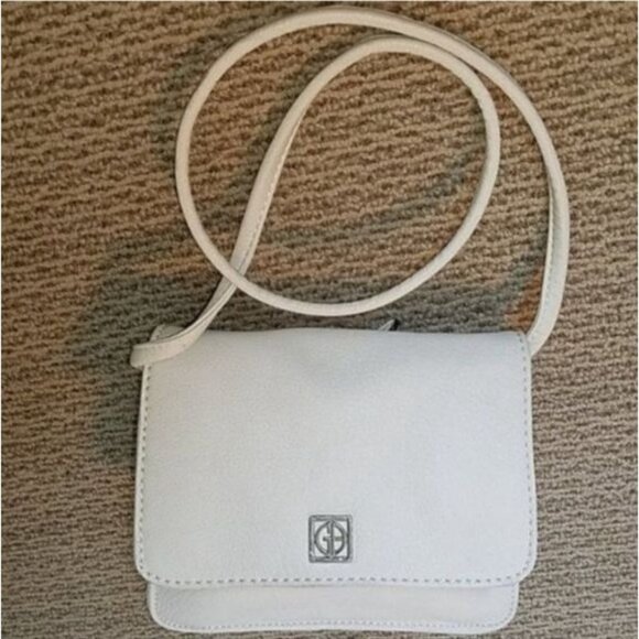 Giani Bernini Bag Crossbody White Leather Purse Handbag Satchel Women's WOMAN'S - Picture 15 of 15